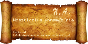 Noszticzius Annamária névjegykártya