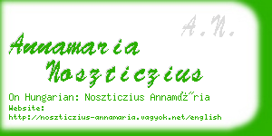 annamaria noszticzius business card